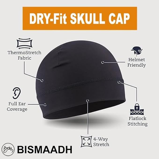 BISMAADH Cotton Skull Caps for Men and Women,2-Pack Lightweight Beanie Sleep Hats Breathable Helmet Liner Biking - Image 4